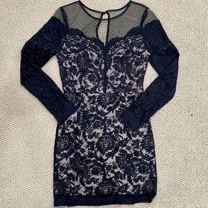 Floral Lace Black Dress